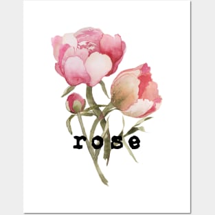 Vintage Floral Retro Rose Flower Posters and Art